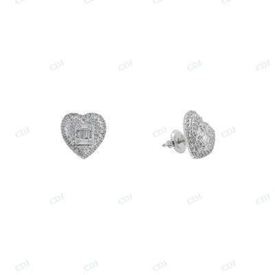 Heart Shape Moissanite Diamond Hip Hop Earrings hip hop jewelry CustomDiamJewel