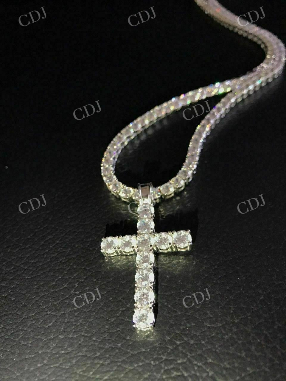 Lab Grown Diamond Cross Pendant For Men  customdiamjewel   