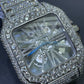 Full White Cartier Skeleton Bust Down Watch  customdiamjewel   