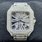 Full White Cartier Skeleton Bust Down Watch  customdiamjewel   