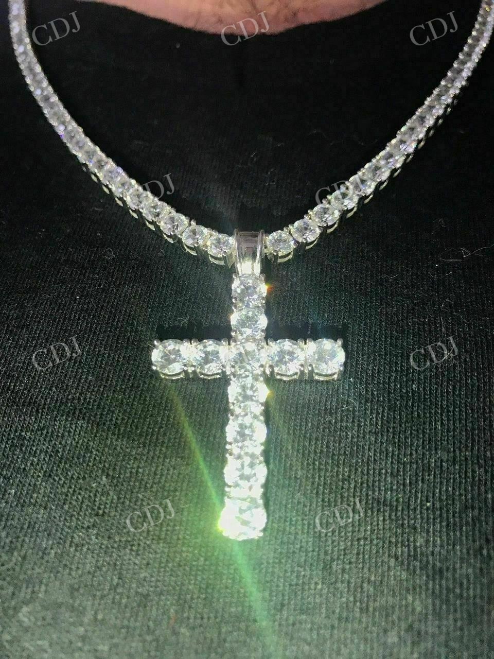 Lab Grown Diamond Cross Pendant For Men  customdiamjewel   