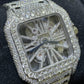 Full White Cartier Skeleton Bust Down Watch  customdiamjewel   