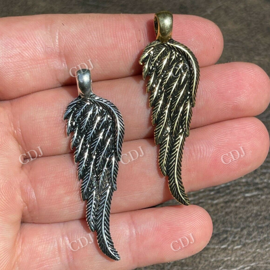 925 Sterling Silver Angel Wing Feather Pendant  customdiamjewel   