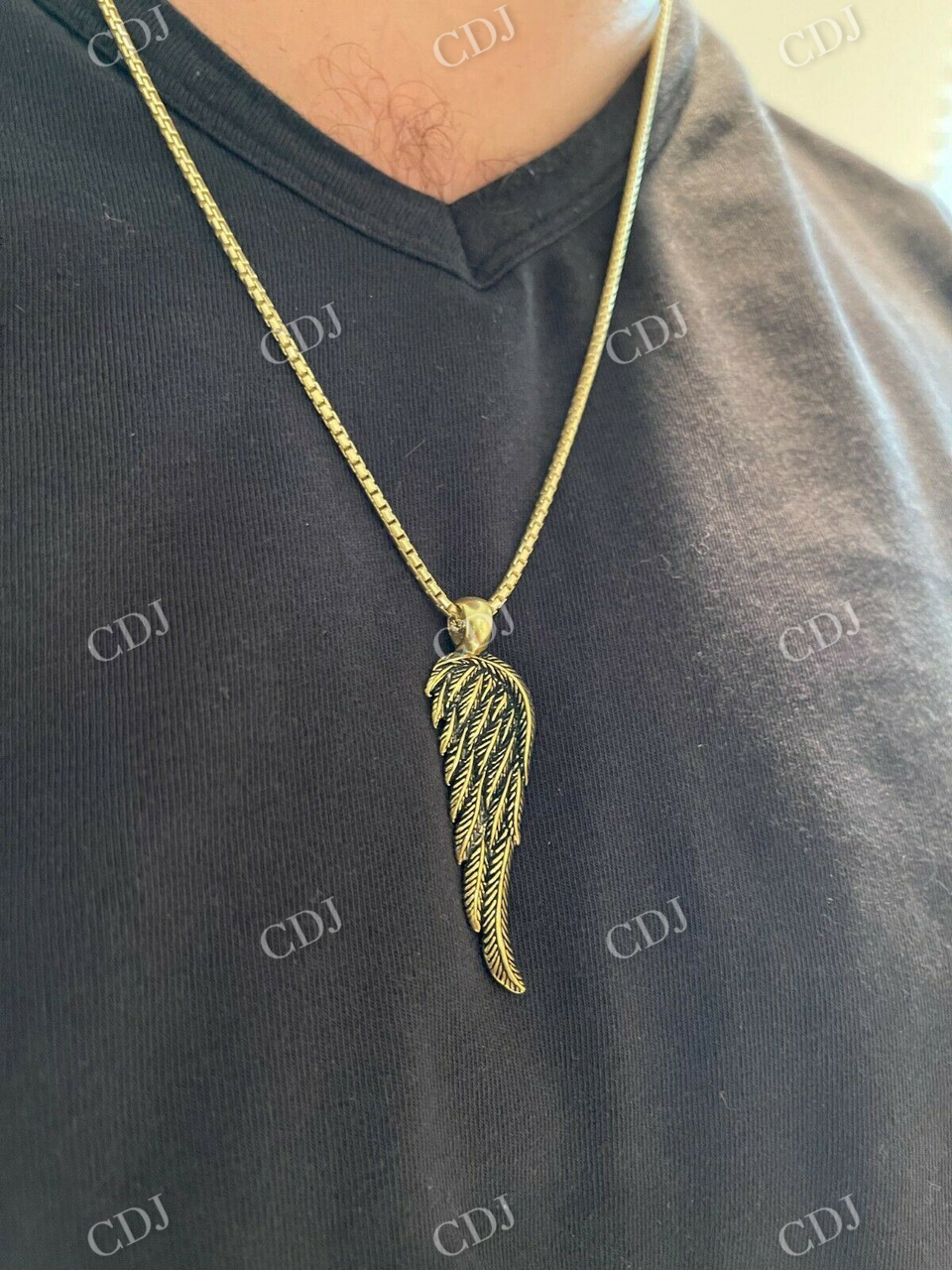 925 Sterling Silver Angel Wing Feather Pendant  customdiamjewel   