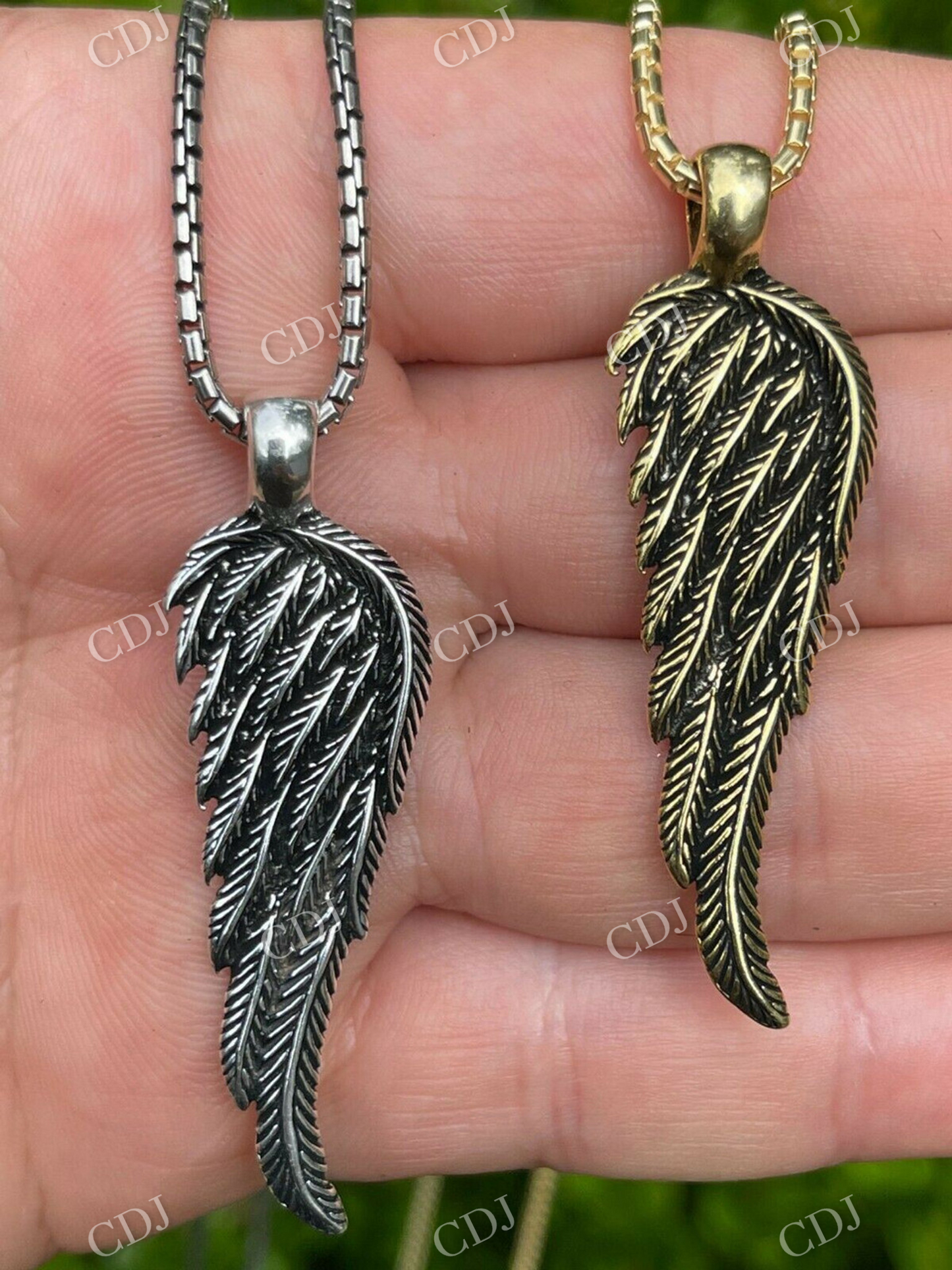 925 Sterling Silver Angel Wing Feather Pendant  customdiamjewel   