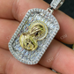 Two Tone Baguette Diamond Pendant  customdiamjewel   