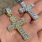 Baguette And Round Diamond Cross Pendant  customdiamjewel   