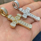 Baguette And Round Diamond Cross Pendant  customdiamjewel   