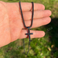 Black Round Stone Cross Pendant  customdiamjewel   