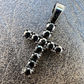 Black Round Stone Cross Pendant  customdiamjewel   