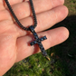 Black Round Stone Cross Pendant  customdiamjewel   