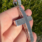 925 Sterling Silver Black Stone Cross Pendant  customdiamjewel   