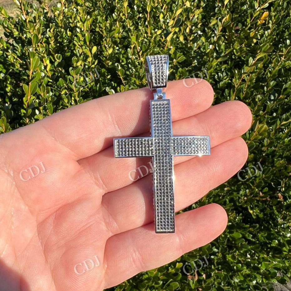 925 Sterling Silver Black Stone Cross Pendant  customdiamjewel   