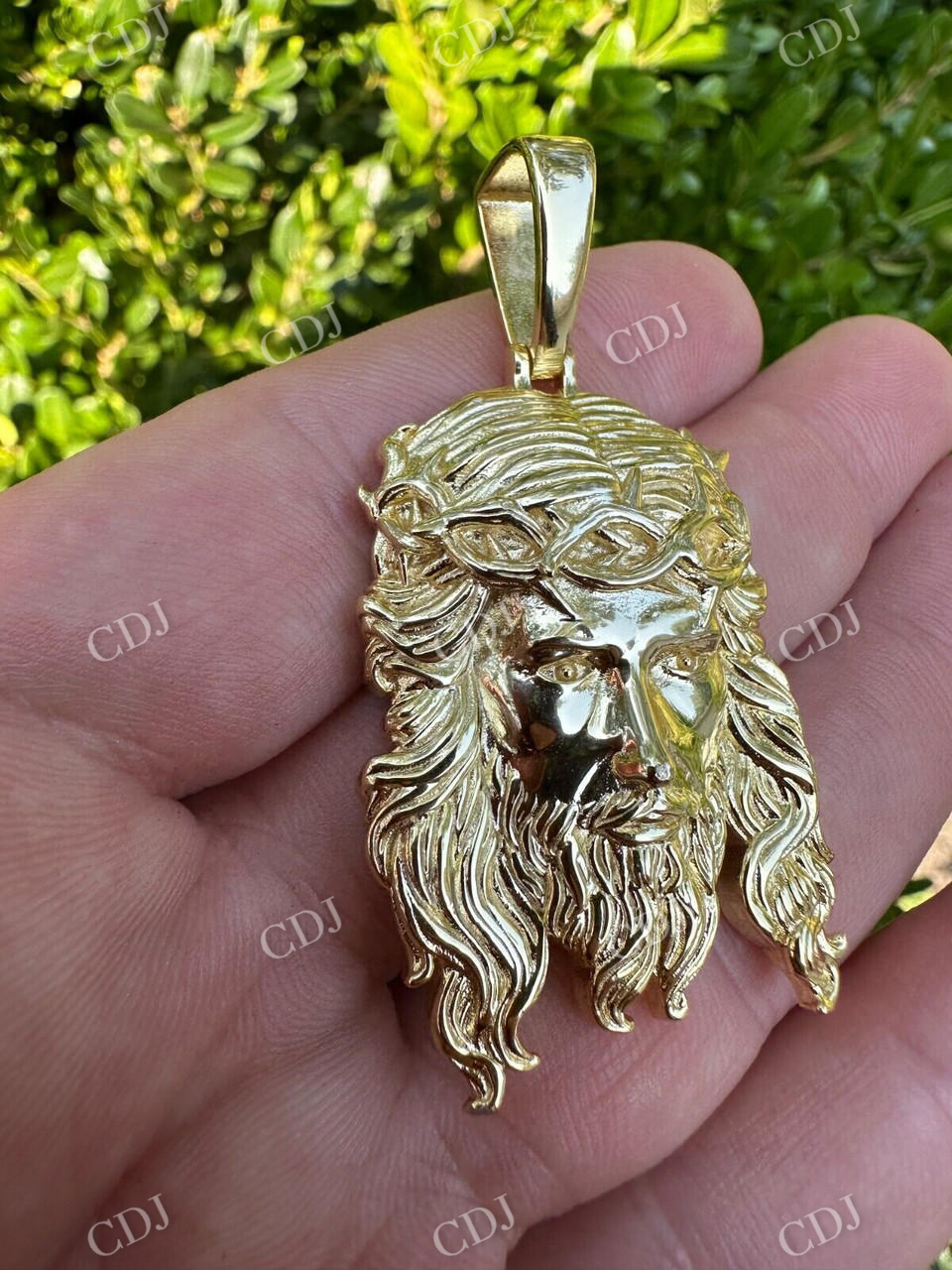 14k Solid Gold Jesus Piece Pendant  customdiamjewel   