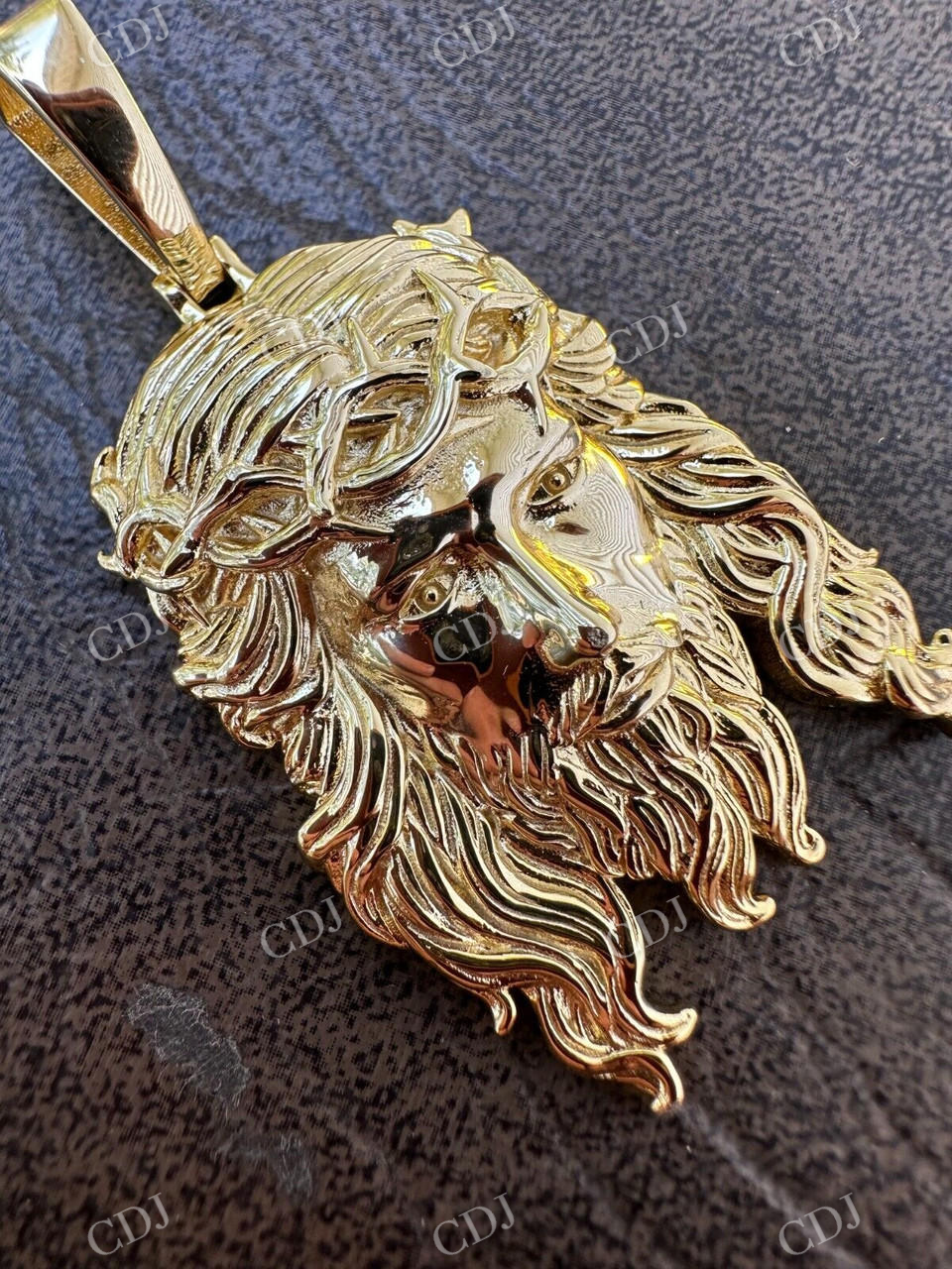 14k Solid Gold Jesus Piece Pendant  customdiamjewel   