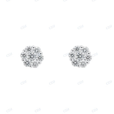 Floral Design 925 Sterling Silver Hip Hop Earrings hip hop jewelry CustomDiamJewel