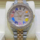 Rolex Jubilee Two Tone Rainbow Digit Moissanite Watch  customdiamjewel   