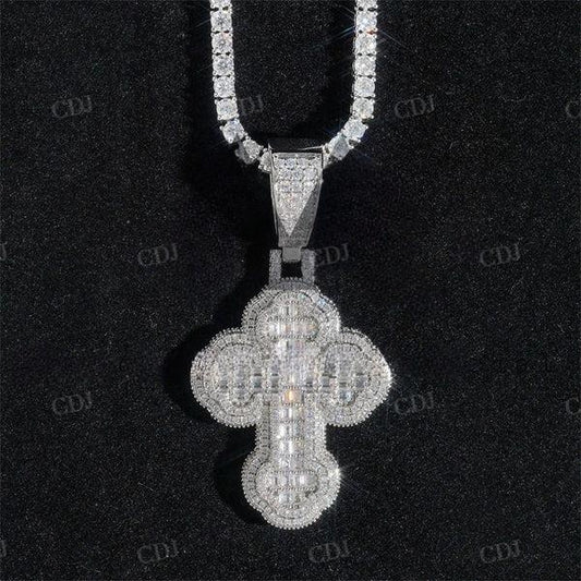 Stylish Fashion Design Iced Out Baguette Diamonds Cross Pendant  customdiamjewel   