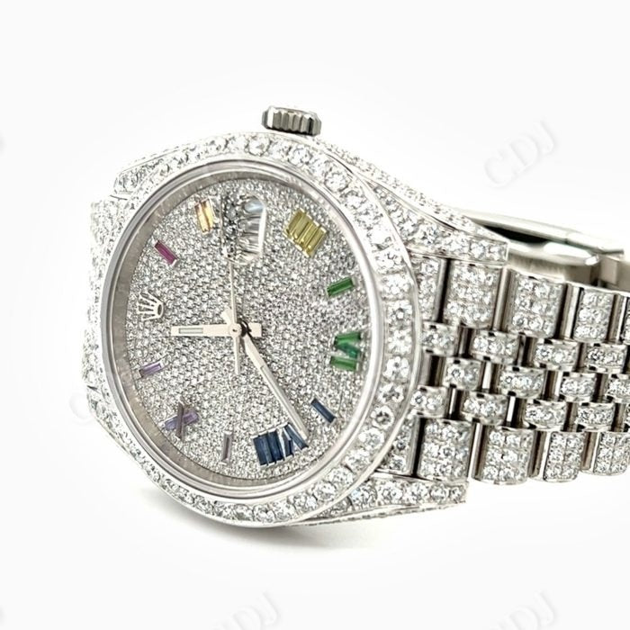 Rainbow Numeral Dial Rolex Diamond Watch  customdiamjewel   