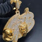 Gorilla And Lion Head Iced Out Moissanite Yellow Gold Plated Silver Pendant hip hop jewelry CustomDiamJewel   