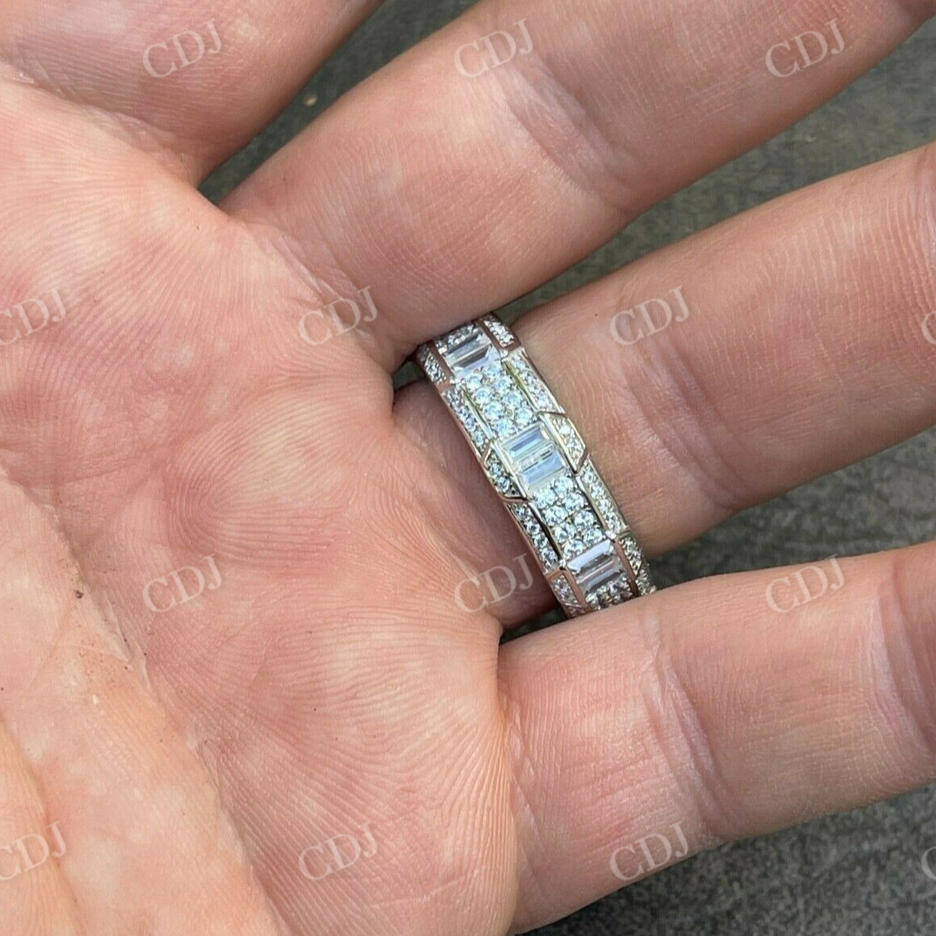 Iced Baguette Diamond Wedding Band For Men  customdiamjewel   