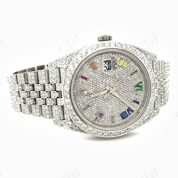 Rainbow Numeral Dial Rolex Diamond Watch  customdiamjewel   