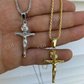 14K Gold Plain Cross Jesus Crucifix Pendant  customdiamjewel   