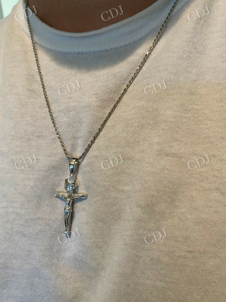 14K Gold Plain Cross Jesus Crucifix Pendant  customdiamjewel   