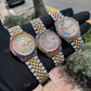 Rolex Jubilee Two Tone Rainbow Digit Moissanite Watch  customdiamjewel   