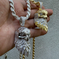 Round Diamond Solid Gold Eagle Pendant  customdiamjewel   