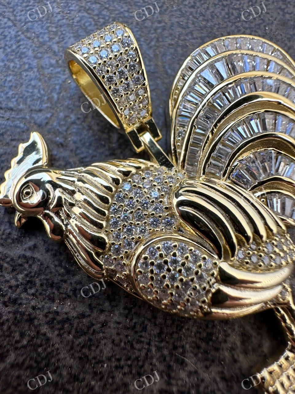 Rooster Gallo Solid Gold Hip Hop Pendant  customdiamjewel   