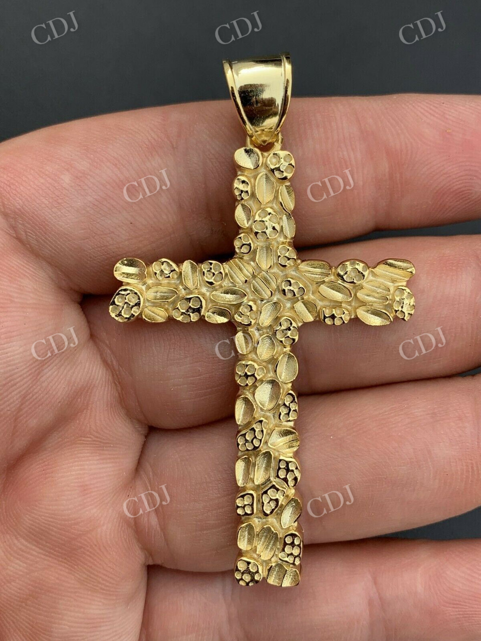 14k Gold Cross Pendant For Men  customdiamjewel   