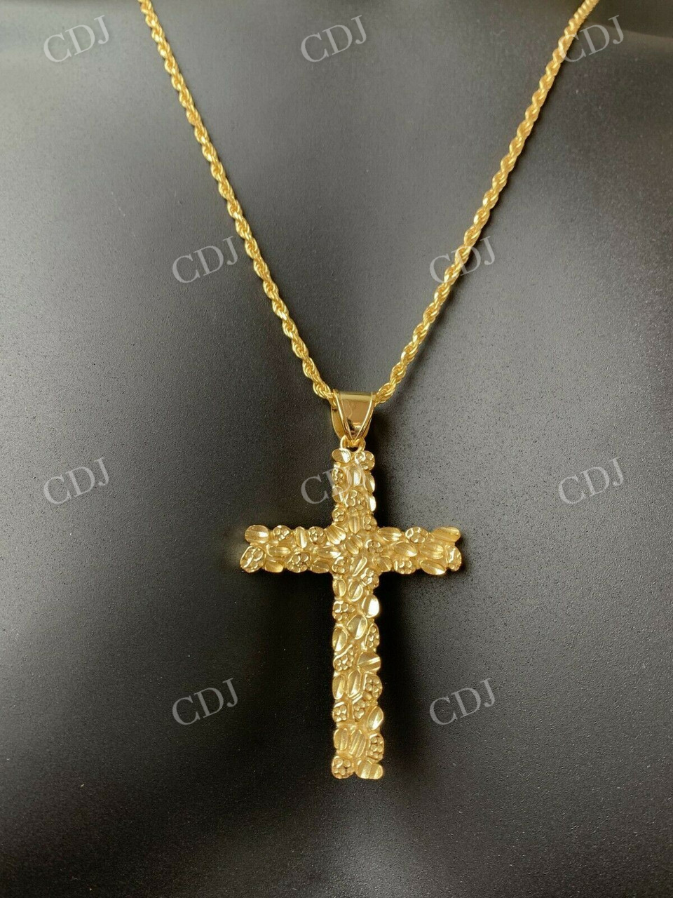 14k Gold Cross Pendant For Men  customdiamjewel   