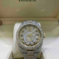 Two Tone Rolex Sky Dweller Moissanite Watch  customdiamjewel   