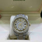 Two Tone Rolex Sky Dweller Moissanite Watch  customdiamjewel   