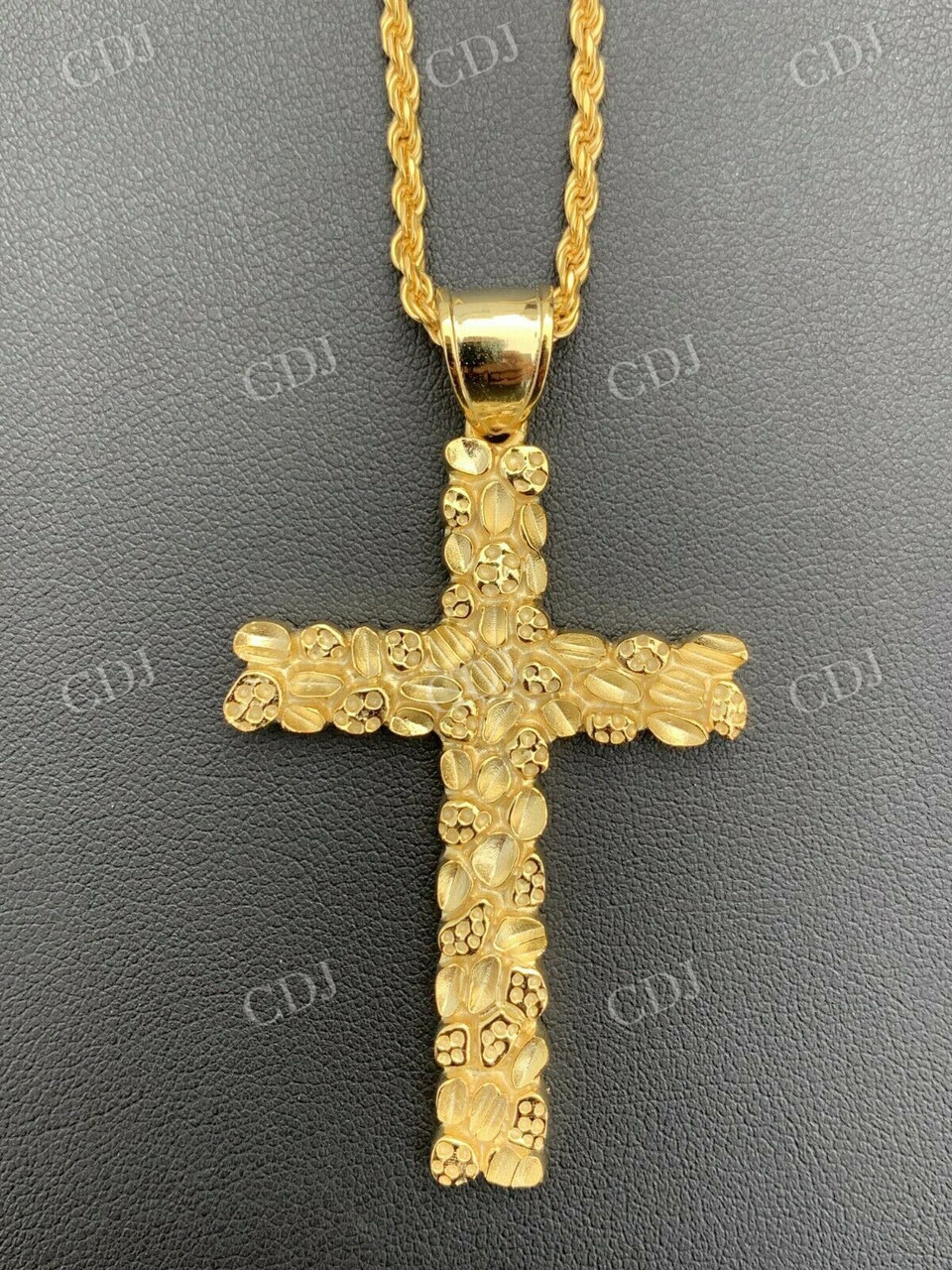 14k Gold Cross Pendant For Men  customdiamjewel   