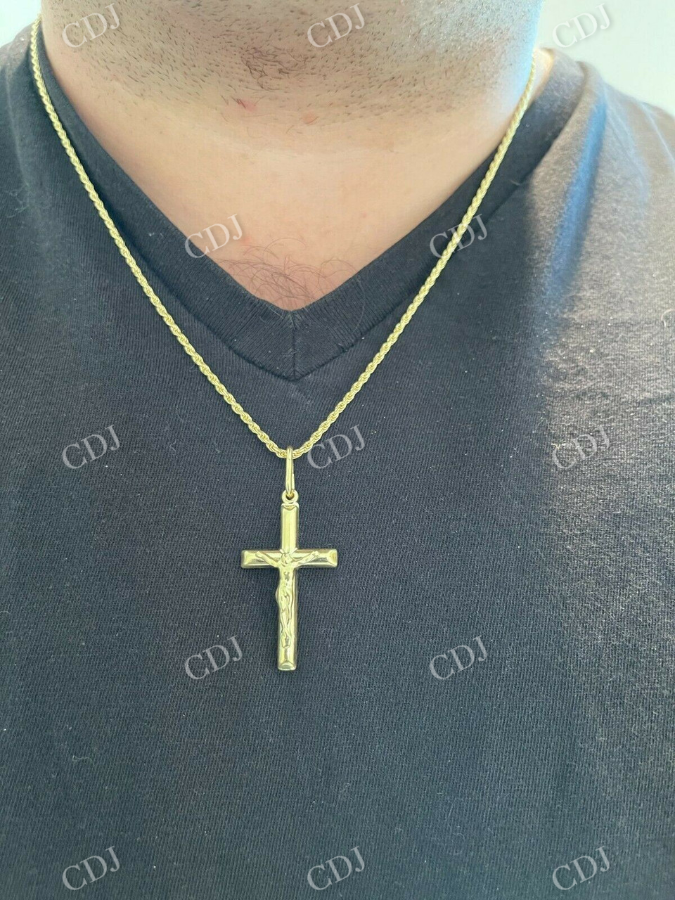 925 Sterling Silver Cross Jesus Pendant  customdiamjewel   