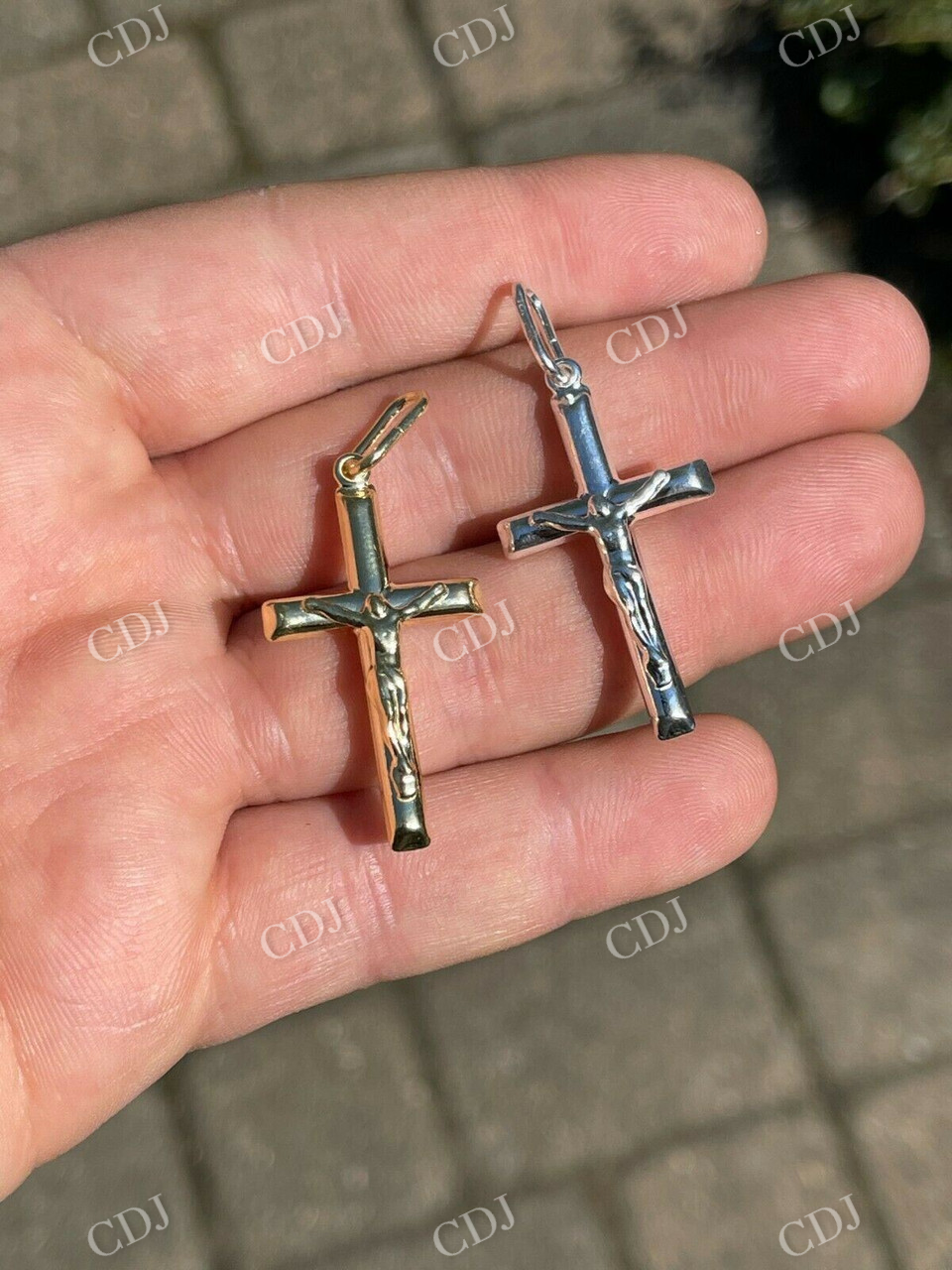 925 Sterling Silver Cross Jesus Pendant  customdiamjewel   