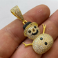 Black And Colorless Round Stone Snowman Pendant  customdiamjewel   