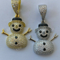 Black And Colorless Round Stone Snowman Pendant  customdiamjewel   