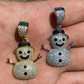 Black And Colorless Round Stone Snowman Pendant  customdiamjewel   