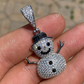 Black And Colorless Round Stone Snowman Pendant  customdiamjewel   