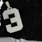 Iced Out Diamond "3" Number yellow gold pendant hip hop jewelry CustomDiamJewel   