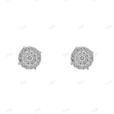 Double Row Diamond Simple Women Earrings hip hop jewelry CustomDiamJewel