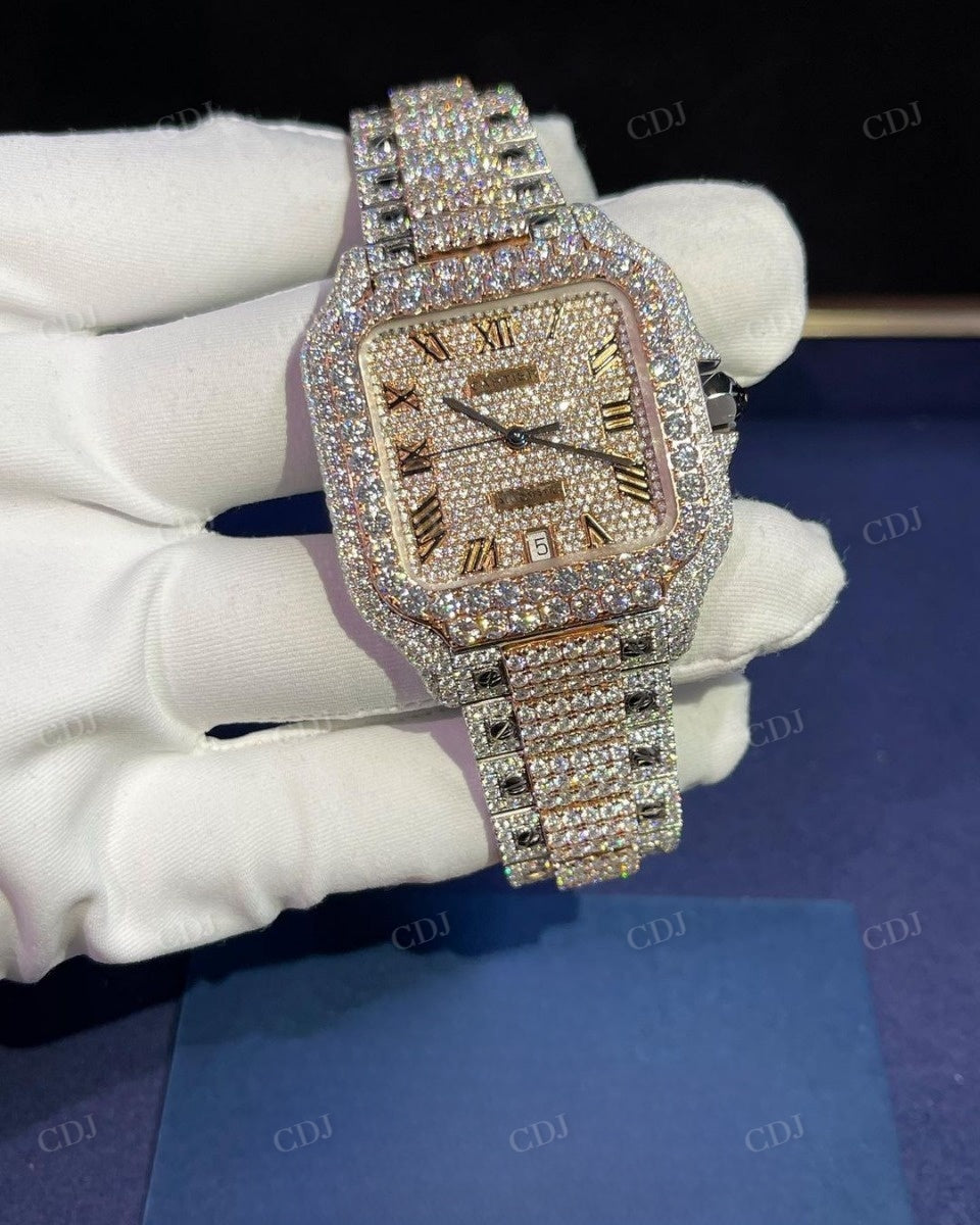 Hip Hop Cartier Automatic Swiss Movement Watch  customdiamjewel   