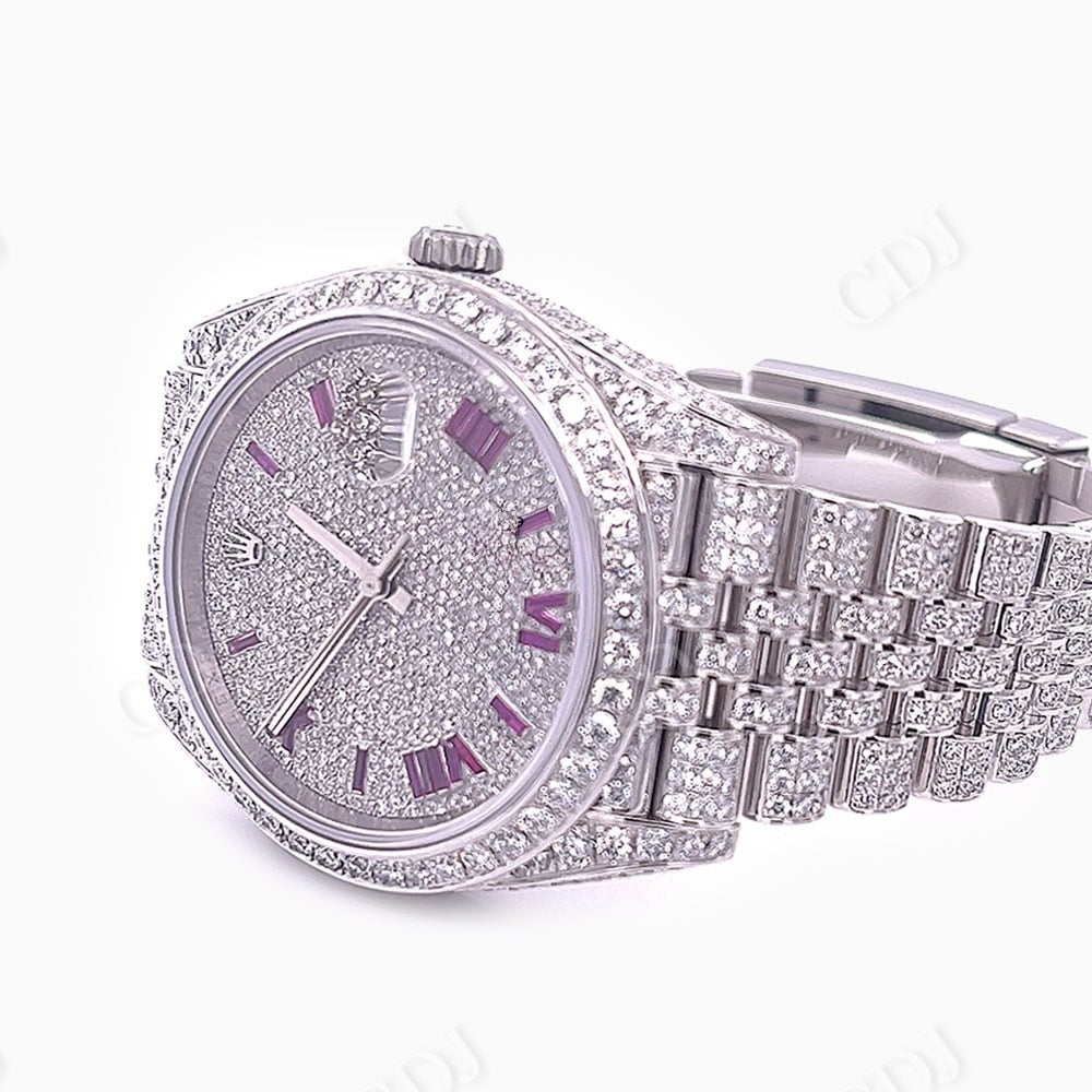 Rolex Stainless Steel Diamond Custom Watch  customdiamjewel   