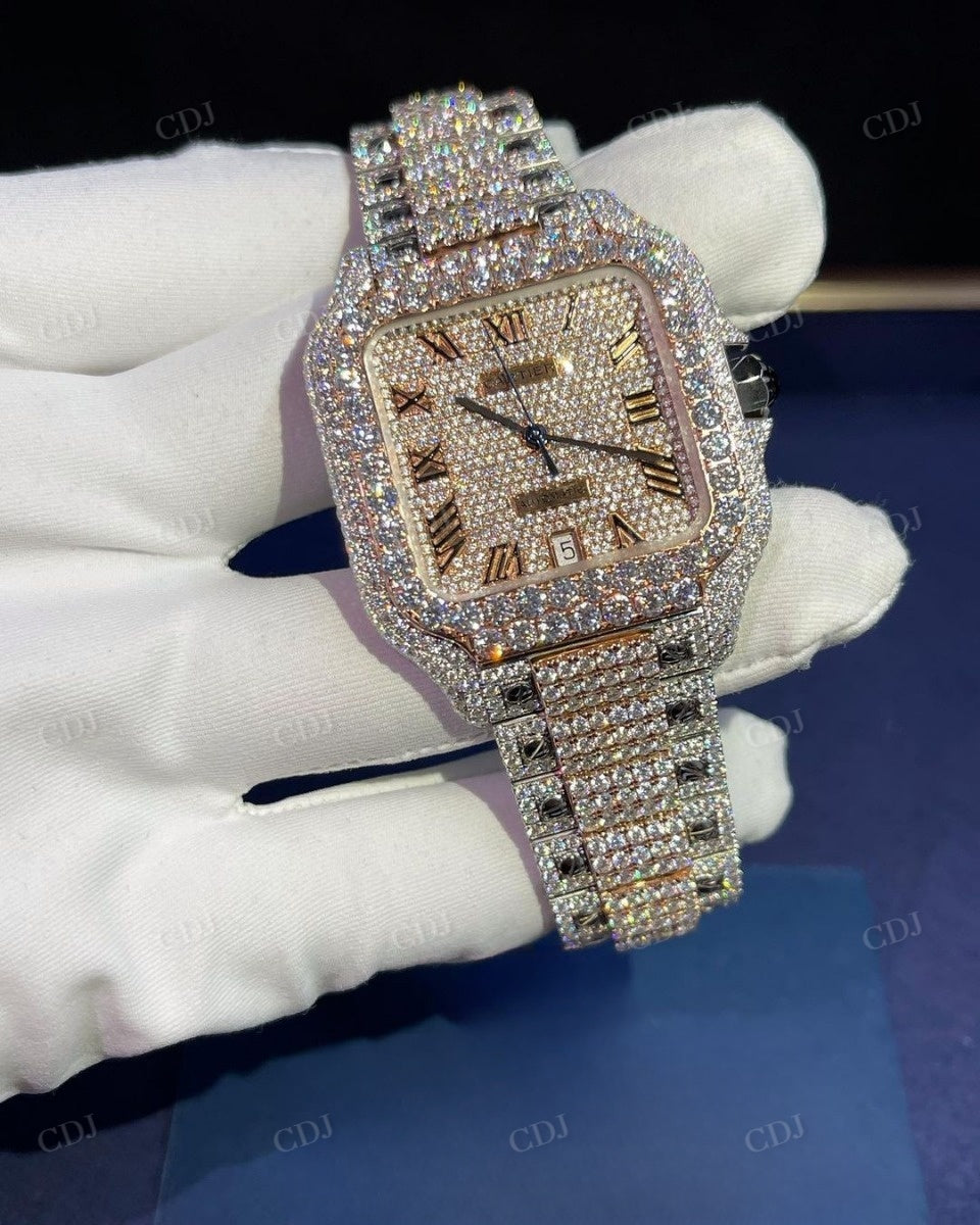 Hip Hop Cartier Automatic Swiss Movement Watch  customdiamjewel   