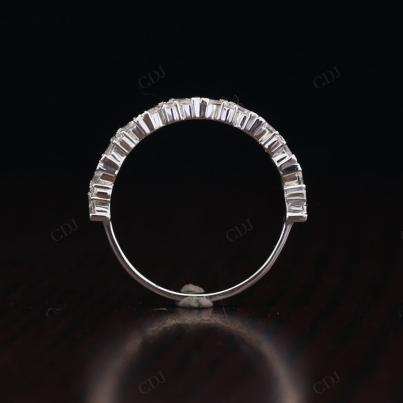 1.00CTW Marquise Round Lab Grown Diamond Half Eternity Wedding Band  customdiamjewel   