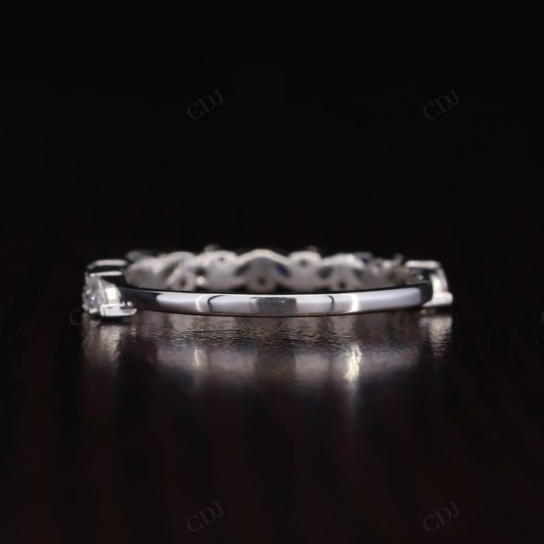 1.00CTW Marquise Round Lab Grown Diamond Half Eternity Wedding Band  customdiamjewel   