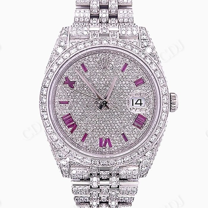 Rolex Stainless Steel Diamond Custom Watch  customdiamjewel   